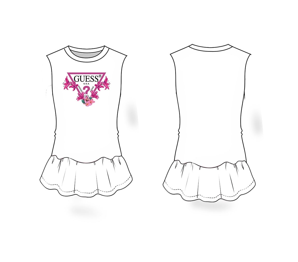 GUESS - Abito triangle flowersBambina