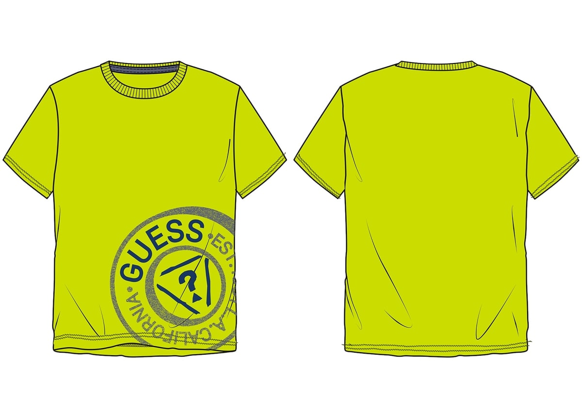 guess - t-shirt logo round bambino