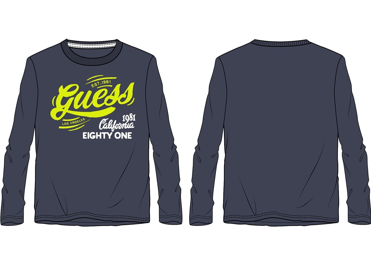 GUESS - T-shirt manica lunga logata Bambino