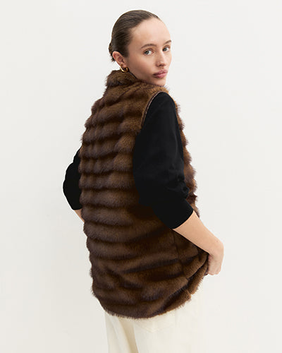 EMMEMARELLA-Pelliccia Smanicata Donna