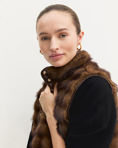 EMMEMARELLA-Pelliccia Smanicata Donna