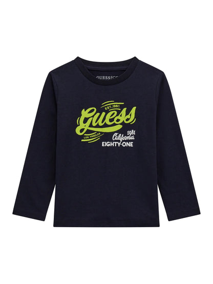 GUESS - T-shirt manica lunga logata Bambino
